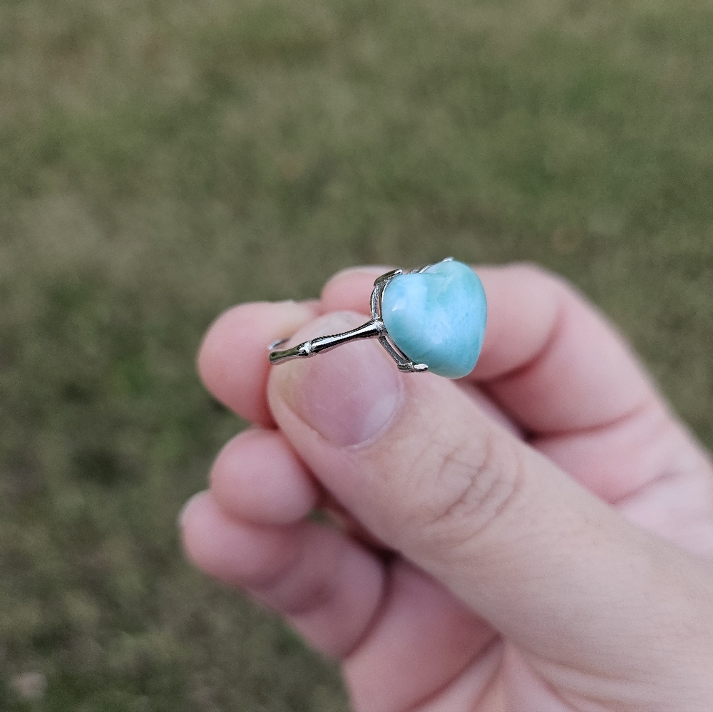 larimar heart ring silver 925 - Picture 4 of 5